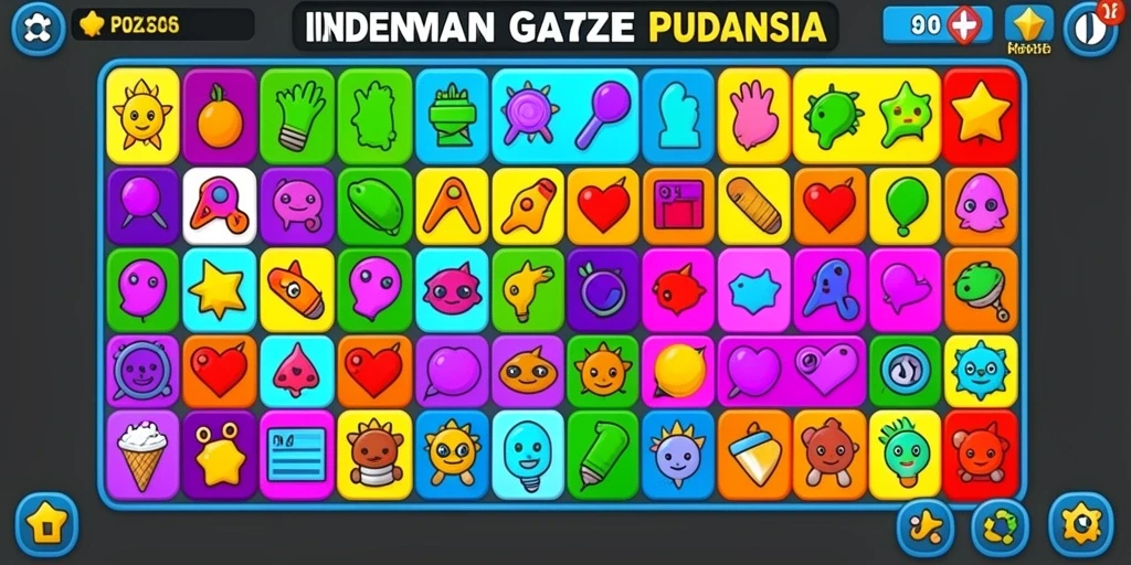 Tampilan permainan slot yang menarik dan berwarna-warni.